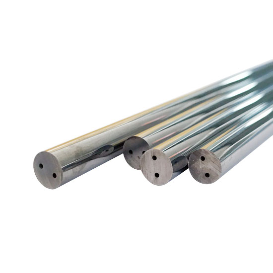 Carbide rods with two straight coolant holes