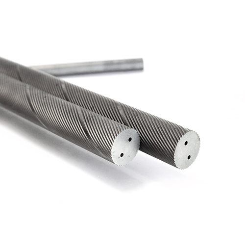 Carbide rods with 2 helical holes